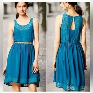 Lilka x Anthropologie Matepe Cutout Back Crochet Lace A Line Flowy Drapey Dress